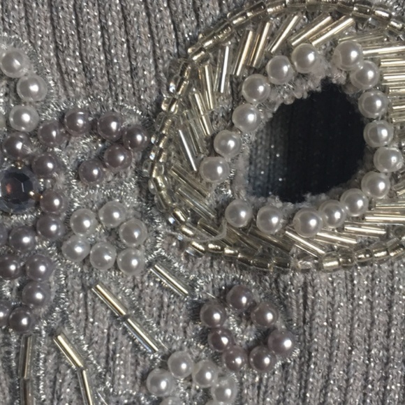 CABLE & GAUGE Beaded Ribbed Sparkle Sweater - Picture 5 of 5